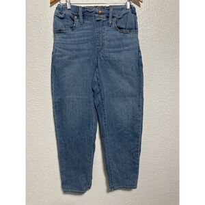 Madewell High Rise Mom Jeans Elastic Waist Womens Size 26 Light Wash
